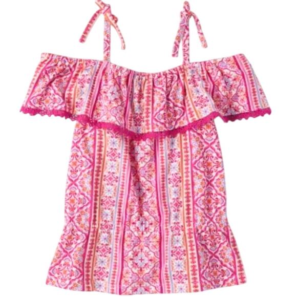 Summer Pink Ruffle spaghetti Strap Top Medium - Picture 2 of 7